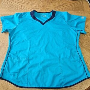Butter-Soft Blue V-Neck Scrub Top